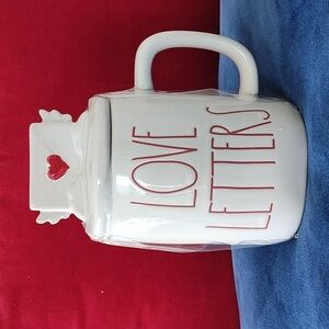 New Rae Dunn Love Letters Mug with Topper